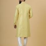 Stunning Yellow Sequin Embroidered Achkan for Men | Father Son Combo | Perfect for Grooms